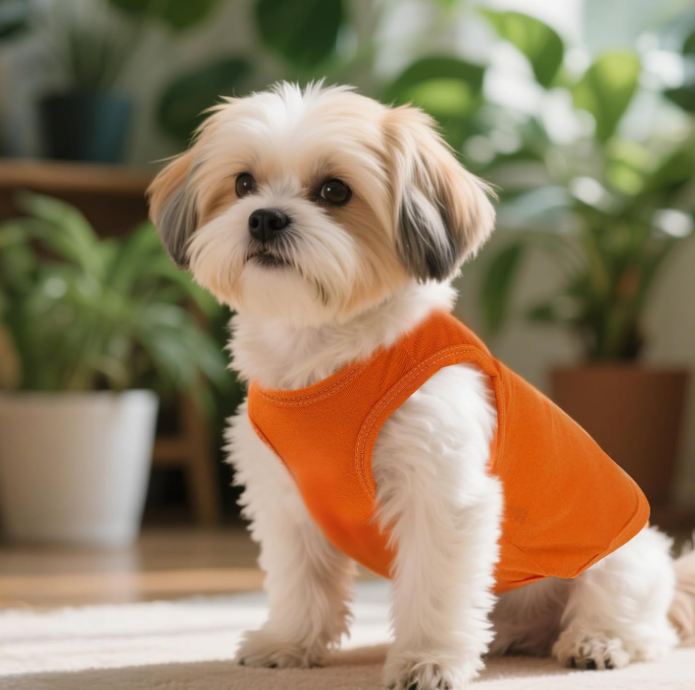 4 Pcs Cat Shirts Solid Color Dog Clothes Summer Sleeveless Pet T Shirts