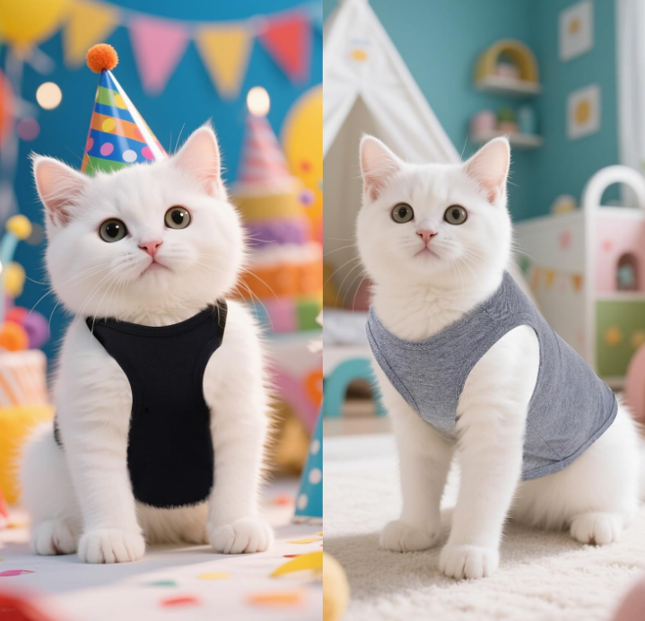 4 Pcs Cat Shirts Solid Color Dog Clothes Summer Sleeveless Pet T Shirts - Image 2