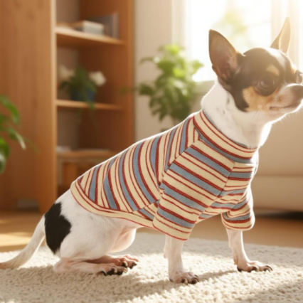 Stylish Striped Color Block Dog Shirt Breathable Clothes