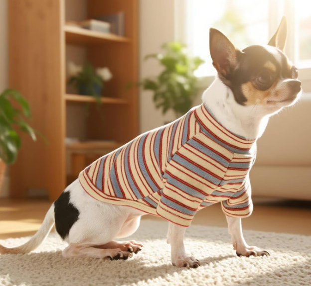 Stylish Striped Color Block Dog Shirt Breathable Clothes