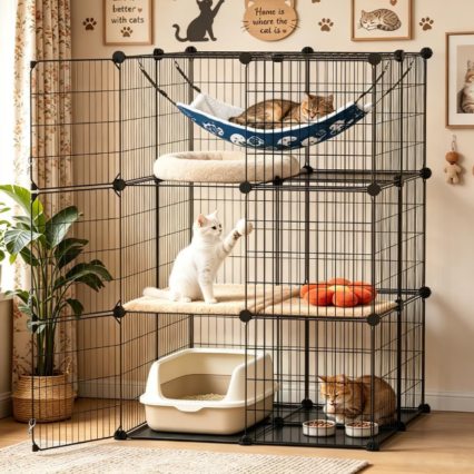 Cat Cage DIY Cat Enclosure Indoor Playpen for Kittens