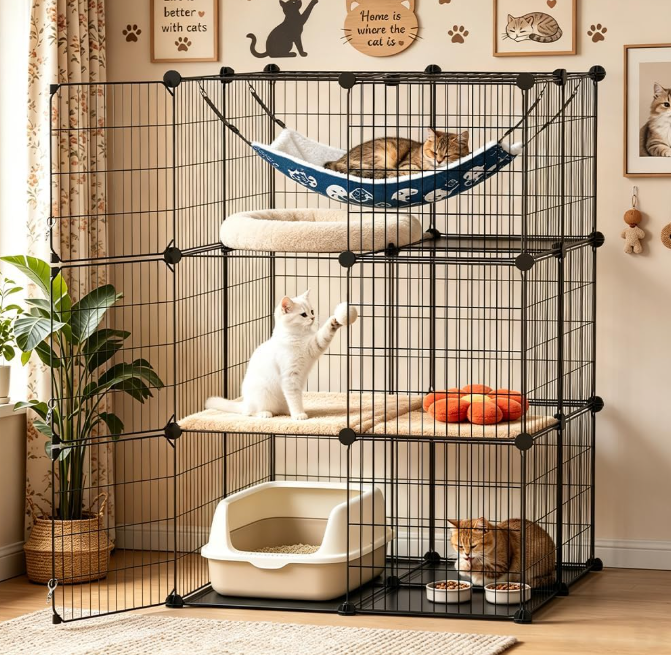 Cat Cage DIY Cat Enclosure Indoor Playpen for Kittens
