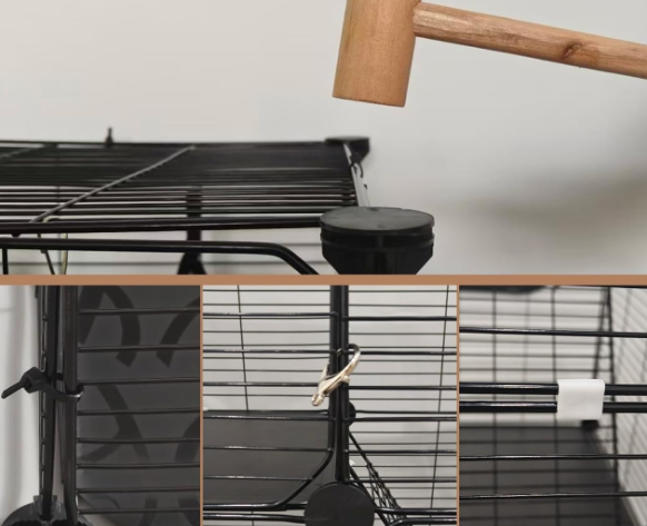 Medium Cat Cage Indoor with Hammock Anti-Tip Kit - Image 2