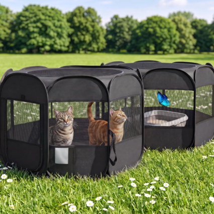 2-in-1 Dog Playpen Portable Cat Playpen No Assembly Required