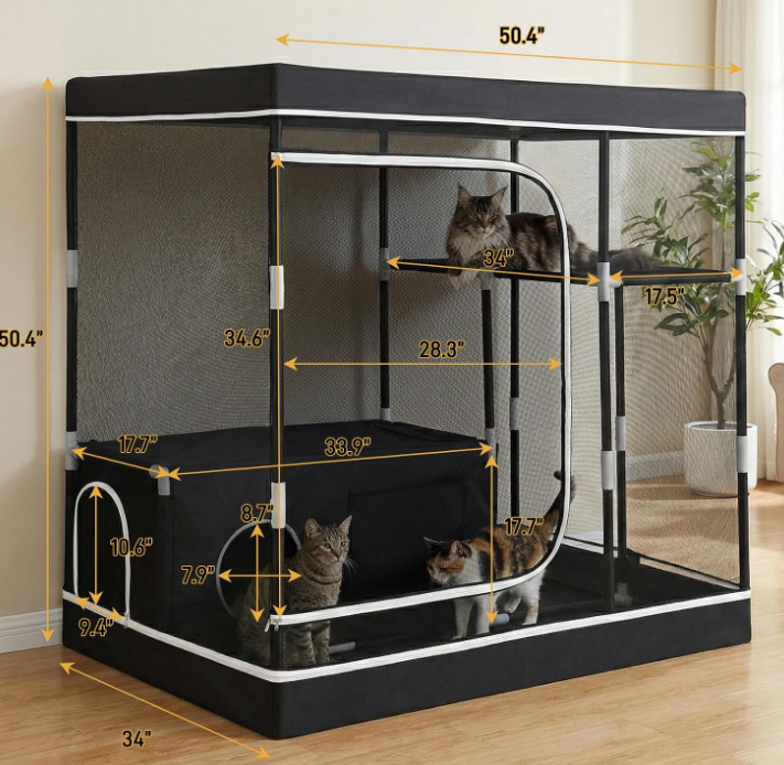 Spacious Indoor Outdoor Multi-Level Cat Cage Enclosure - Image 2