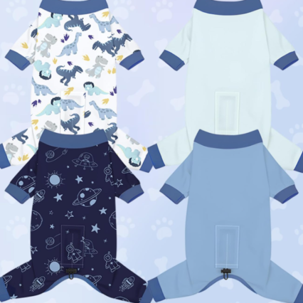 Dog Pajamas 4 Pack Adjustable Onesies for Small to Large Dogs